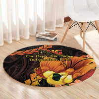 Papua New Guinea Independence Day Round Carpet 50th Anniversary Papua Niu Gini Bird Of Paradise LT14 - Polynesian Pride