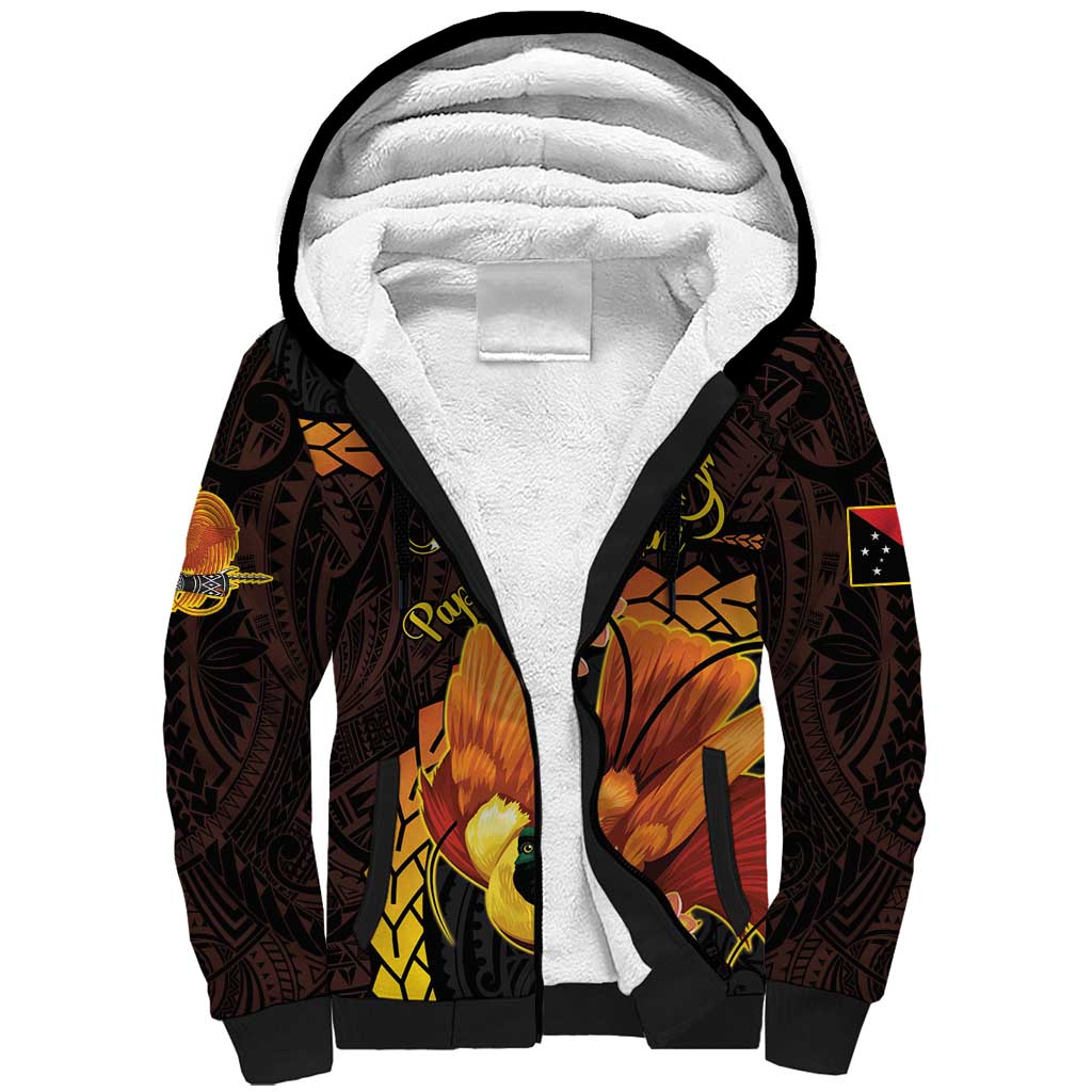 Papua New Guinea Independence Day Sherpa Hoodie 50th Anniversary Papua Niu Gini Bird Of Paradise LT14
