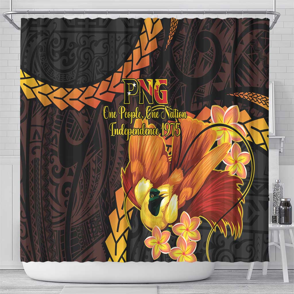 Papua New Guinea Independence Day Shower Curtain 50th Anniversary Papua Niu Gini Bird Of Paradise LT14 - Polynesian Pride