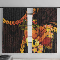 Papua New Guinea Independence Day Window Curtain 50th Anniversary Papua Niu Gini Bird Of Paradise LT14 With Hooks Black - Polynesian Pride