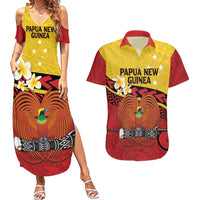Papua New Guinea Independence Day Couples Matching Summer Maxi Dress and Hawaiian Shirt Since 1975 Unity In Diversity LT14 Red - Polynesian Pride