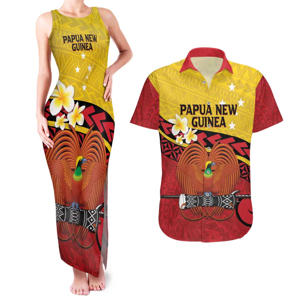 Papua New Guinea Independence Day Couples Matching Tank Maxi Dress and Hawaiian Shirt Since 1975 Unity In Diversity