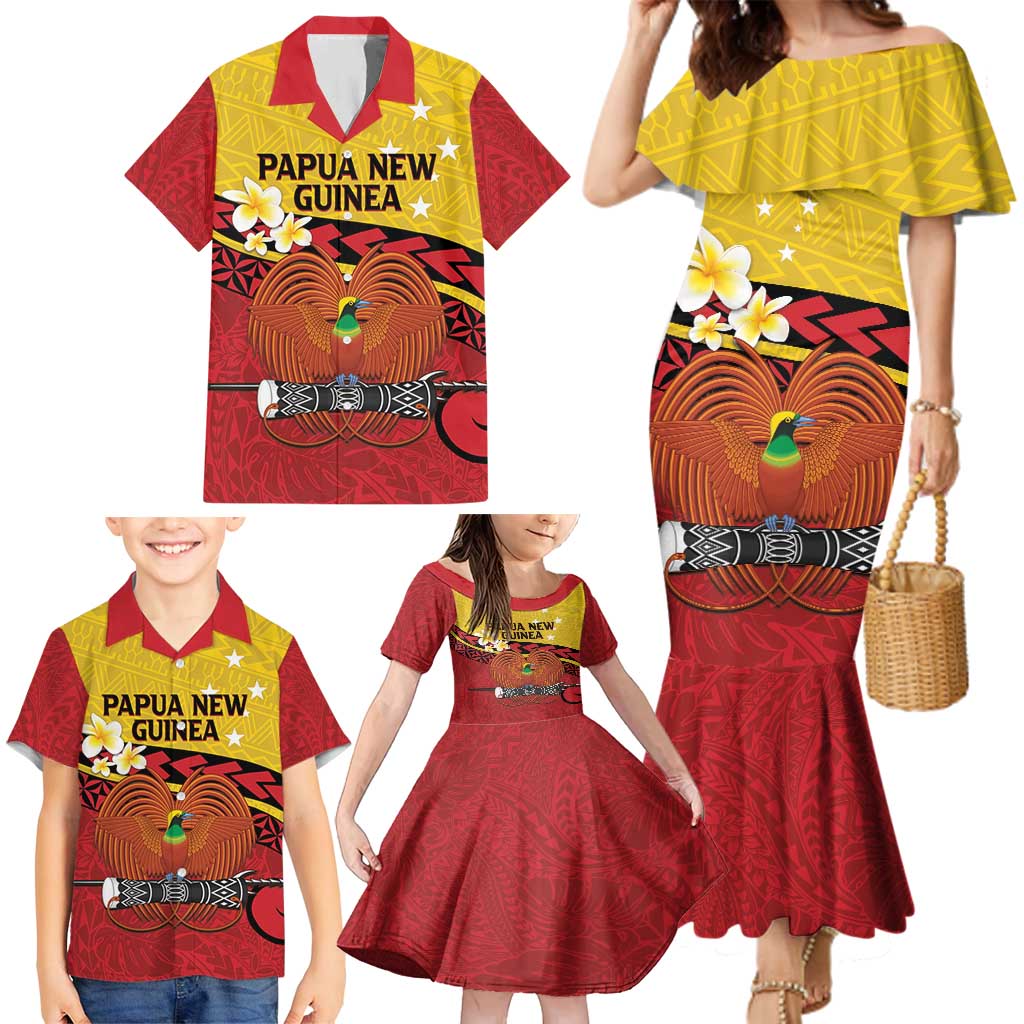 Papua New Guinea Independence Day Family Matching Mermaid Dress and Hawaiian Shirt Since 1975 Unity In Diversity