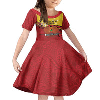 Papua New Guinea Independence Day Family Matching Short Sleeve Bodycon Dress and Hawaiian Shirt Since 1975 Unity In Diversity LT14 Daughter's Dress Red - Polynesian Pride