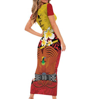 Papua New Guinea Independence Day Family Matching Short Sleeve Bodycon Dress and Hawaiian Shirt Since 1975 Unity In Diversity LT14 - Polynesian Pride