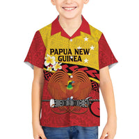 Papua New Guinea Independence Day Family Matching Short Sleeve Bodycon Dress and Hawaiian Shirt Since 1975 Unity In Diversity LT14 Son's Shirt Red - Polynesian Pride
