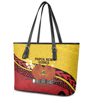 Papua New Guinea Independence Day Leather Tote Bag Since 1975 Unity In Diversity LT14 - Polynesian Pride