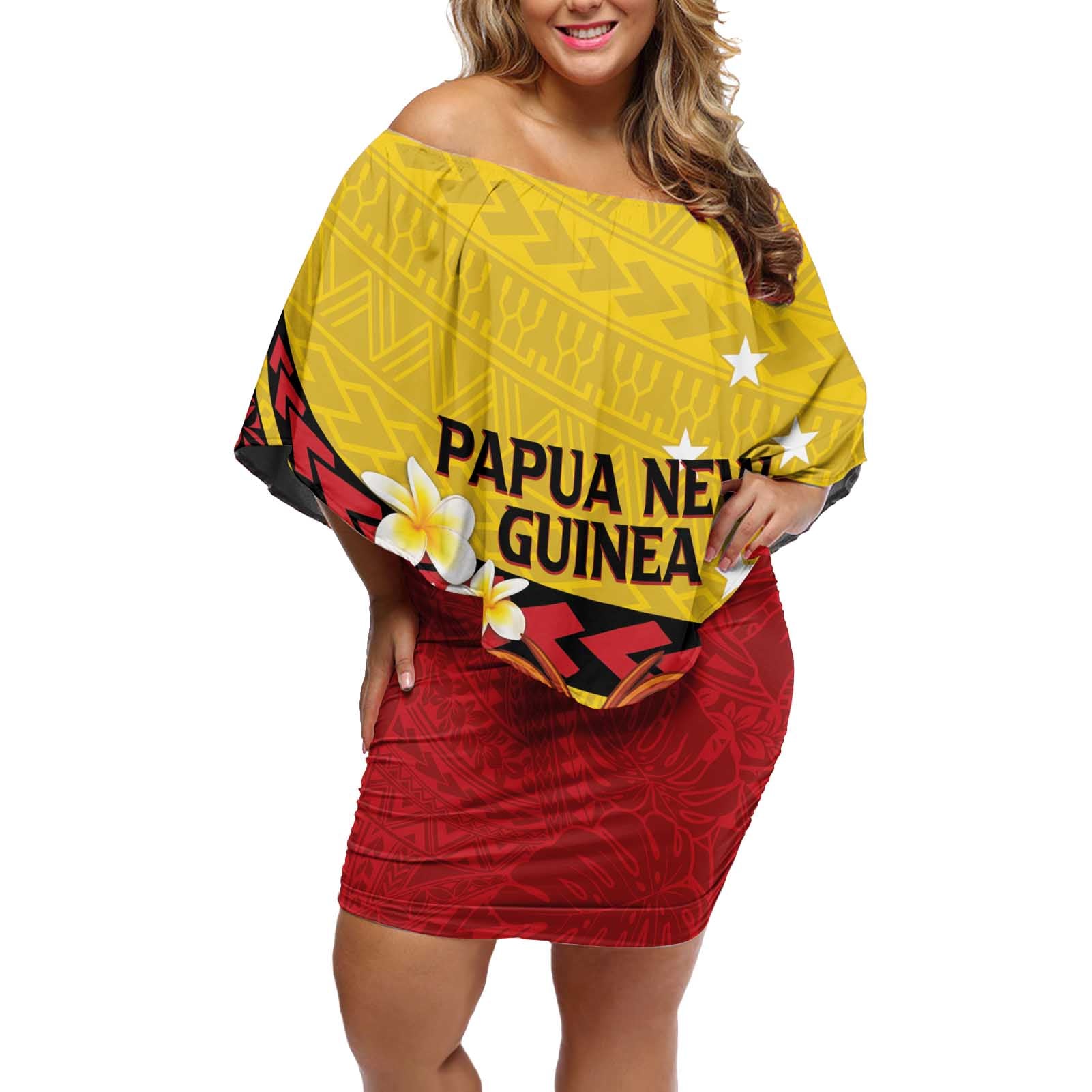 Papua New Guinea Independence Day Off Shoulder Short Dress Since 1975 Unity In Diversity