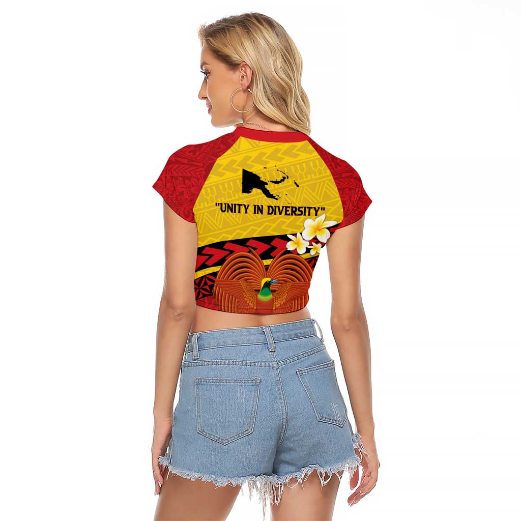 Papua New Guinea Independence Day Raglan Cropped T Shirt Since 1975 Unity In Diversity