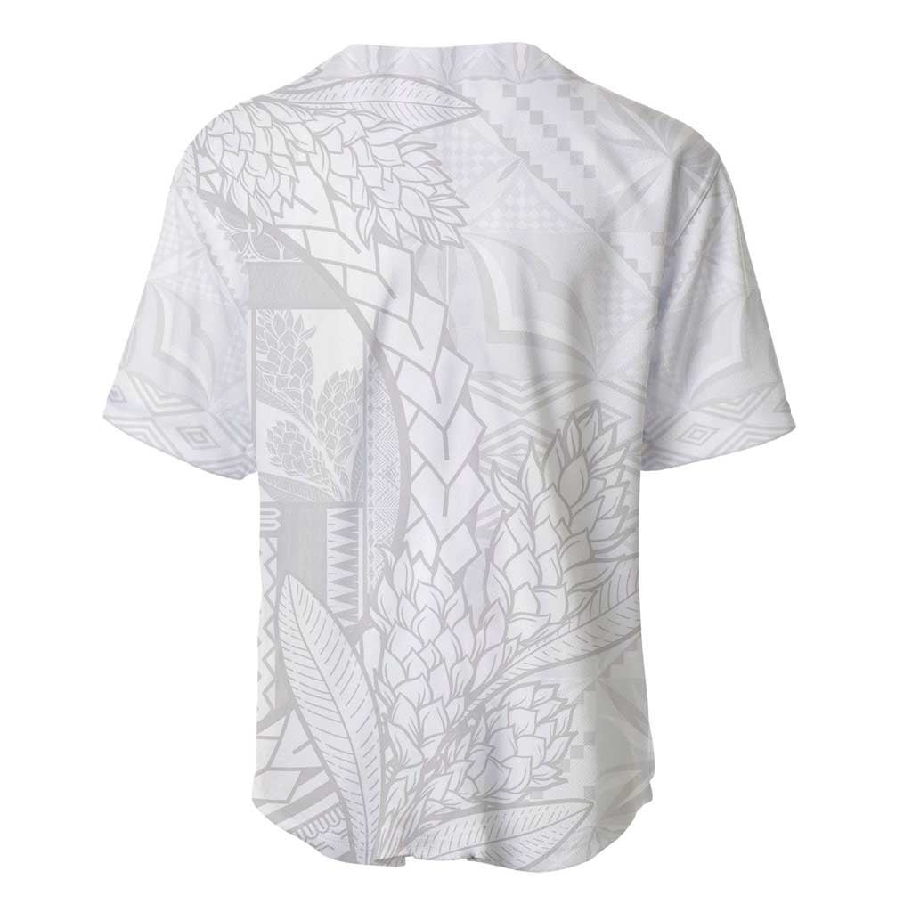 Samoa White Sunday Baseball Jersey Lotu Tamaiti Siapo With Teuila
