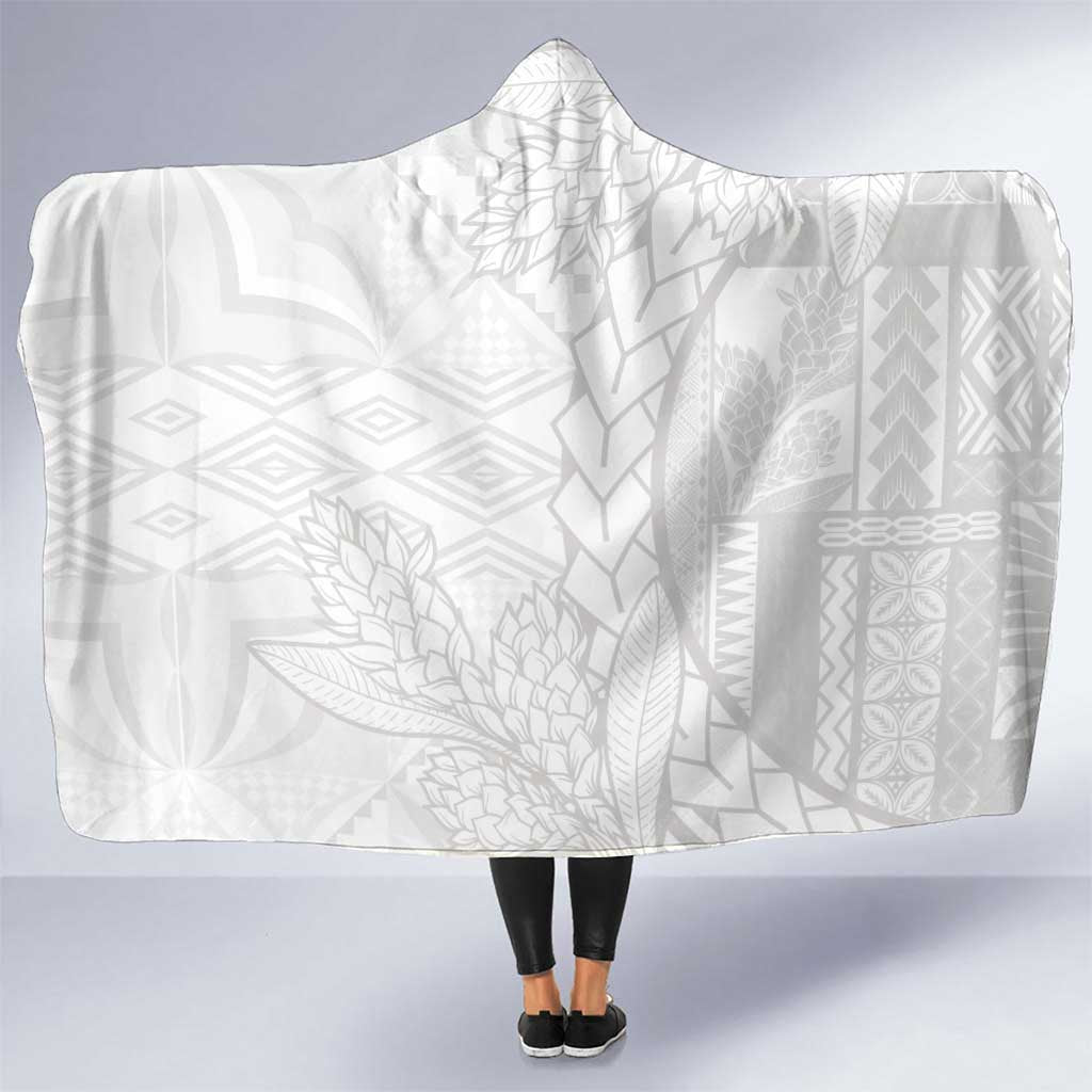 Samoa White Sunday Hooded Blanket Lotu Tamaiti Siapo With Teuila