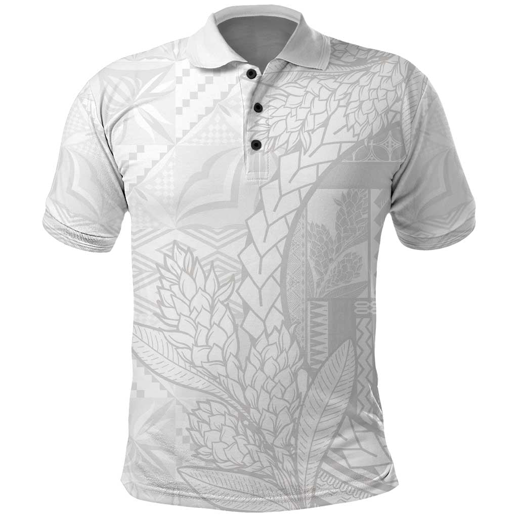 Samoa White Sunday Polo Shirt Lotu Tamaiti Siapo With Teuila