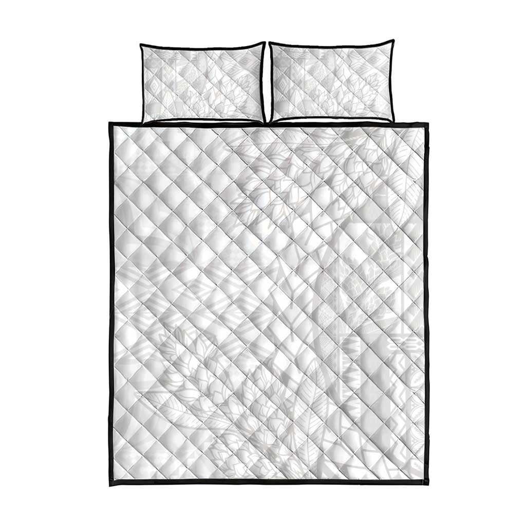 Samoa White Sunday Quilt Bed Set Lotu Tamaiti Siapo With Teuila