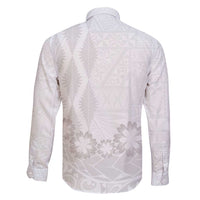 Tonga White Sunday Family Matching Off Shoulder Maxi Dress and Hawaiian Shirt Manuia le Aso Sa o Tamaiti Heilala With Ngatu Pattern