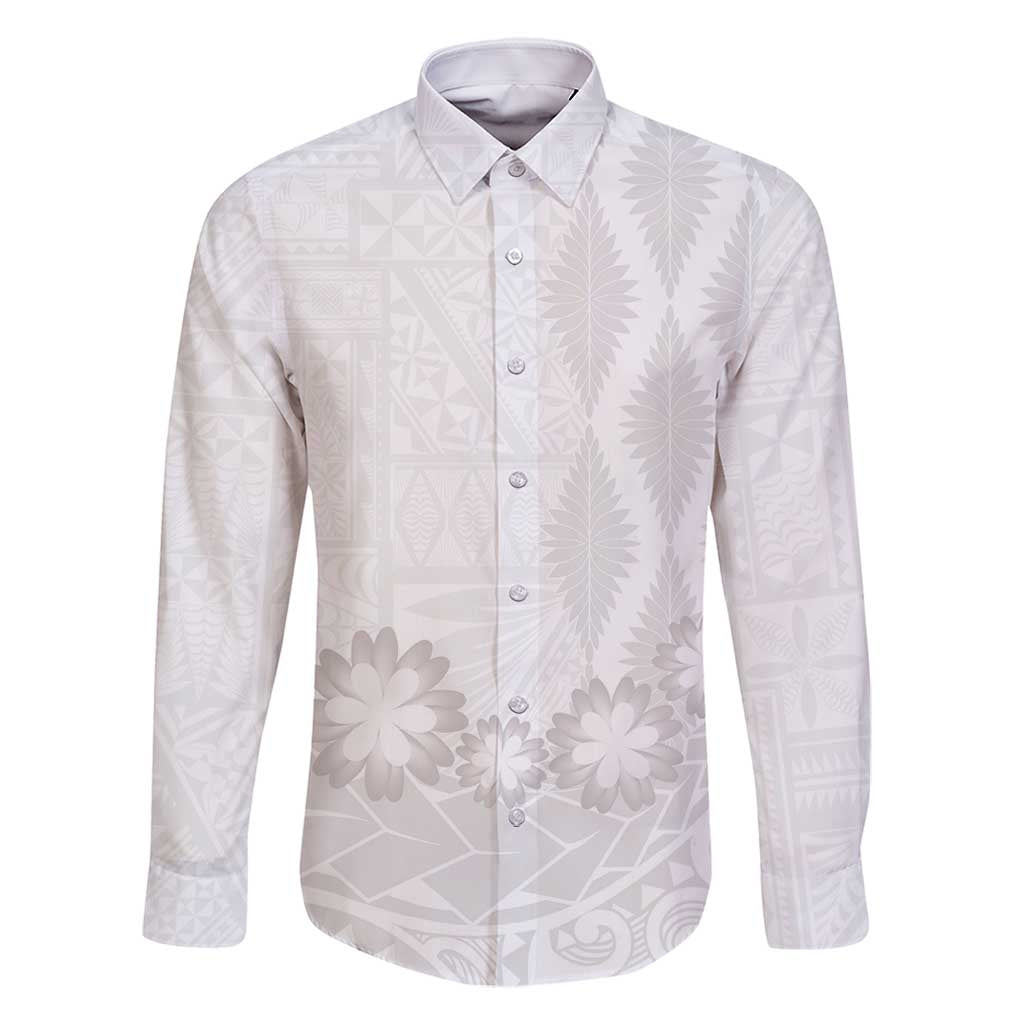 Tonga White Sunday Family Matching Tank Maxi Dress and Hawaiian Shirt Manuia le Aso Sa o Tamaiti Heilala With Ngatu Pattern