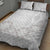 Tonga White Sunday Quilt Bed Set Manuia le Aso Sa o Tamaiti Heilala With Ngatu Pattern