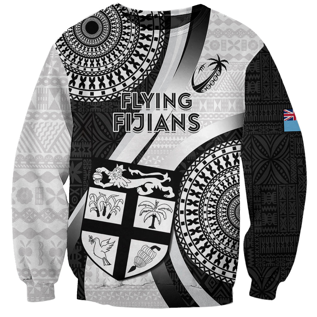 Custom Fiji Rugby Sweatshirt World Cup 2023 Go Champions Fijian Tapa Black Version LT14 Unisex Black - Polynesian Pride