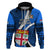 Fiji Rugby Hoodie World Cup 2023 Go Champions Fijian Tapa Blue Version LT14 Zip Hoodie Blue - Polynesian Pride