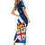 Fiji Rugby Short Sleeve Bodycon Dress World Cup 2023 Go Champions Fijian Tapa Blue Version LT14 - Polynesian Pride