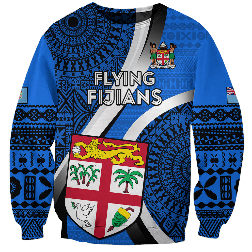 Fiji Rugby Sweatshirt World Cup 2023 Go Champions Fijian Tapa Blue Version LT14 Unisex Blue - Polynesian Pride