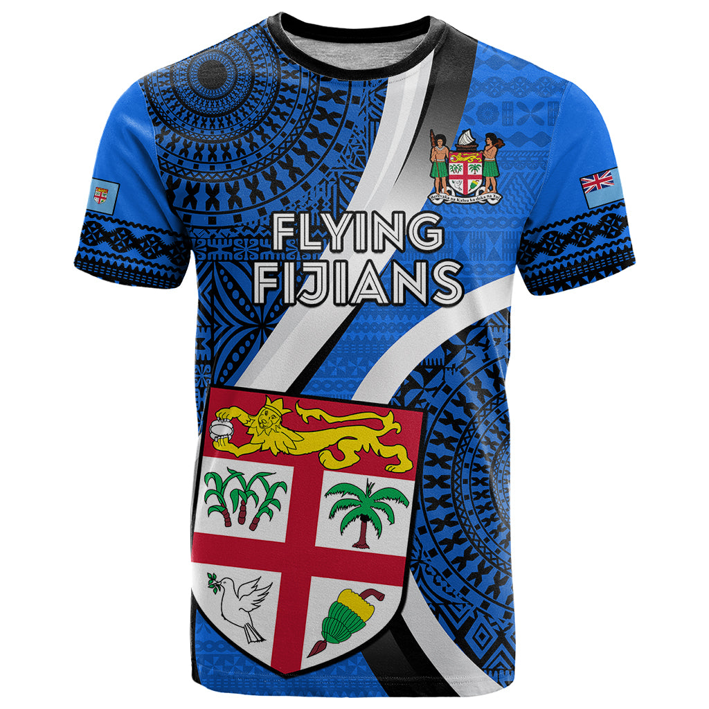 Fiji Rugby T Shirt World Cup 2023 Go Champions Fijian Tapa Blue Version LT14 Blue - Polynesian Pride