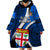 Fiji Rugby Wearable Blanket Hoodie World Cup 2023 Go Champions Fijian Tapa Blue Version LT14 - Polynesian Pride