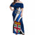 Custom Fiji Rugby Off Shoulder Maxi Dress World Cup 2023 Go Champions Fijian Tapa Blue Version LT14 Women Blue - Polynesian Pride