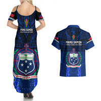 Samoa Rugby Couples Matching Summer Maxi Dress and Hawaiian Shirt World Cup 2023 Go Champions Manu Samoa LT14 - Polynesian Pride