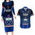 Custom Samoa Rugby Couples Matching Long Sleeve Bodycon Dress and Hawaiian Shirt World Cup 2023 Go Champions Manu Samoa LT14 Blue - Polynesian Pride