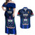 Custom Samoa Rugby Couples Matching Off Shoulder Maxi Dress and Hawaiian Shirt World Cup 2023 Go Champions Manu Samoa LT14 Blue - Polynesian Pride