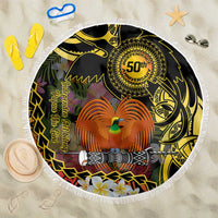 Papua New Guinea 50th Independence Anniversary Beach Blanket Independen Stet bilong Papua Niu Gini LT14 One Size 150cm Black - Polynesian Pride