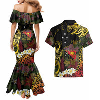 Papua New Guinea 50th Independence Anniversary Couples Matching Mermaid Dress and Hawaiian Shirt Independen Stet bilong Papua Niu Gini LT14 - Polynesian Pride