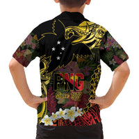 Papua New Guinea 50th Independence Anniversary Family Matching Off Shoulder Short Dress and Hawaiian Shirt Independen Stet bilong Papua Niu Gini LT14 - Polynesian Pride