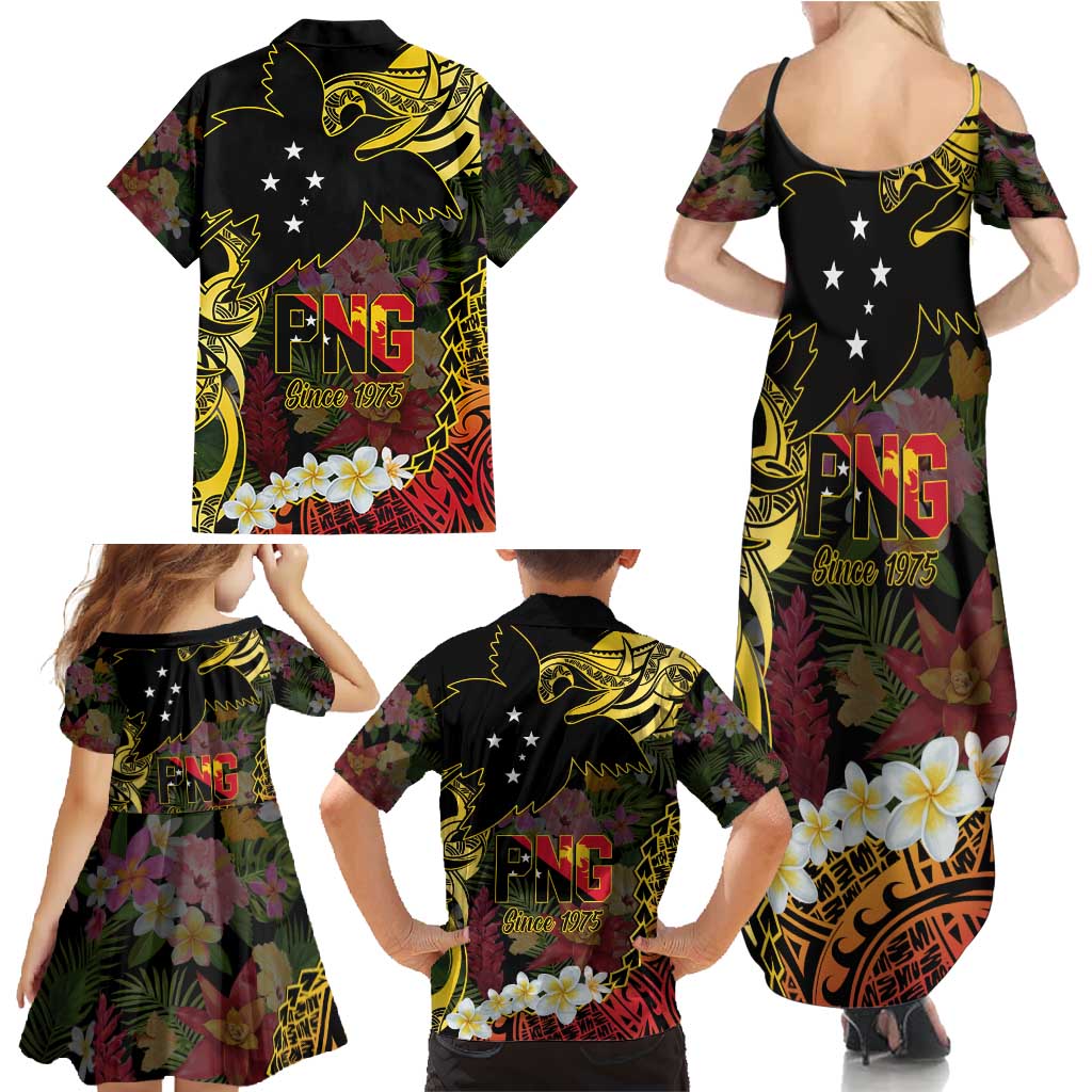 Papua New Guinea 50th Independence Anniversary Family Matching Summer Maxi Dress and Hawaiian Shirt Independen Stet bilong Papua Niu Gini LT14 - Polynesian Pride