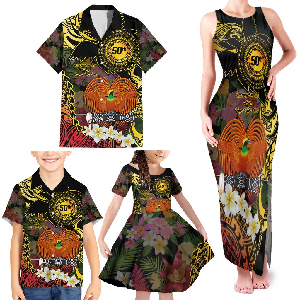 Papua New Guinea 50th Independence Anniversary Family Matching Tank Maxi Dress and Hawaiian Shirt Independen Stet bilong Papua Niu Gini LT14 - Polynesian Pride