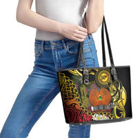 Papua New Guinea 50th Independence Anniversary Leather Tote Bag Independen Stet bilong Papua Niu Gini LT14 - Polynesian Pride