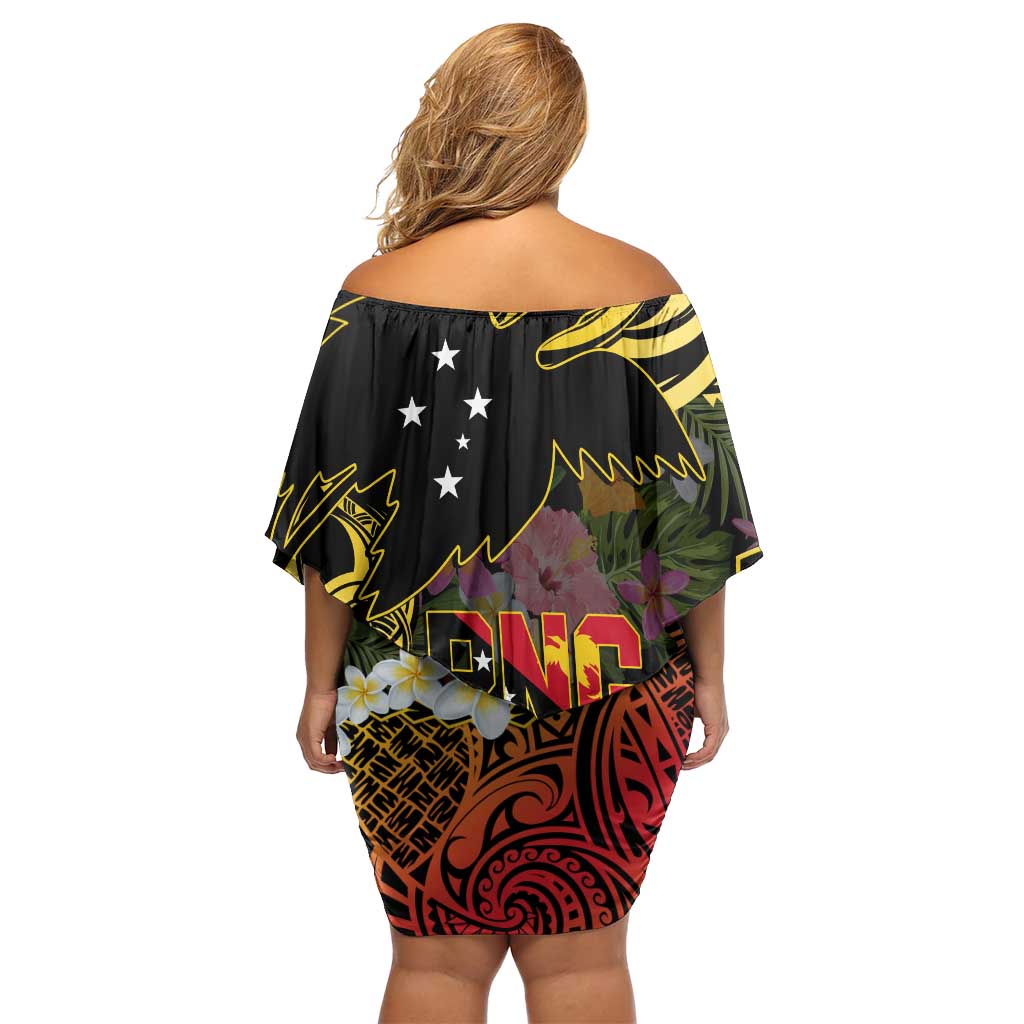Papua New Guinea 50th Independence Anniversary Off Shoulder Short Dress Independen Stet bilong Papua Niu Gini LT14 - Polynesian Pride