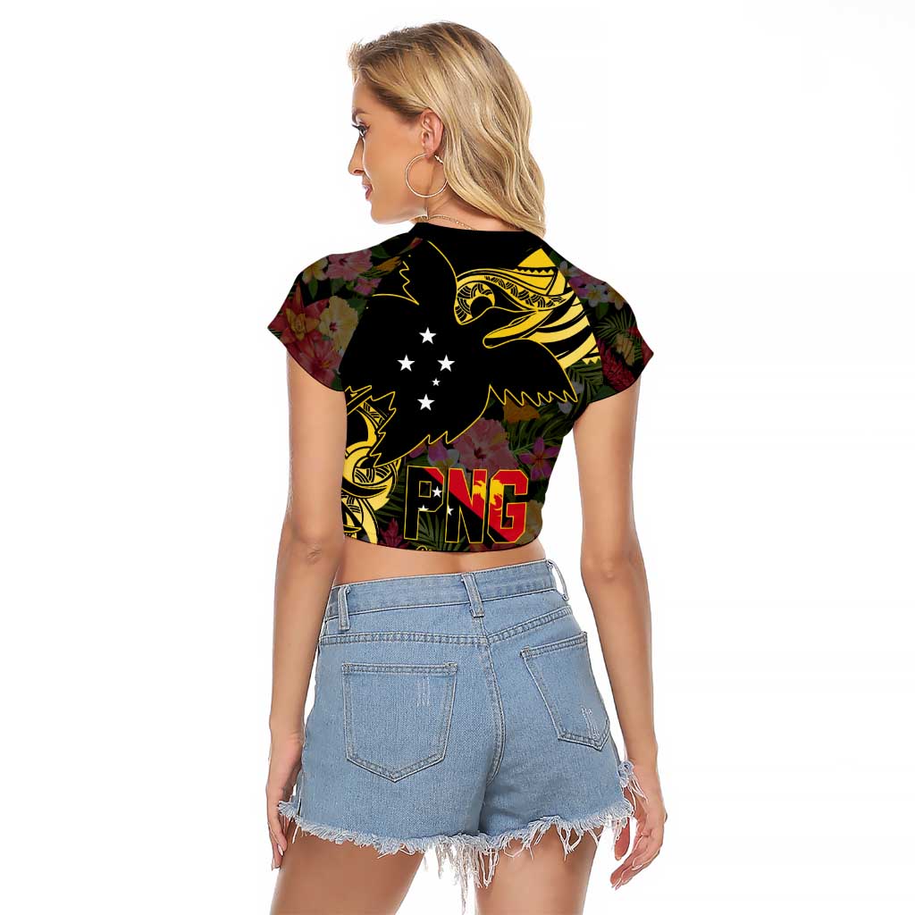 Papua New Guinea 50th Independence Anniversary Raglan Cropped T Shirt Independen Stet bilong Papua Niu Gini LT14 - Polynesian Pride