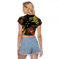 Papua New Guinea 50th Independence Anniversary Raglan Cropped T Shirt Independen Stet bilong Papua Niu Gini LT14 - Polynesian Pride
