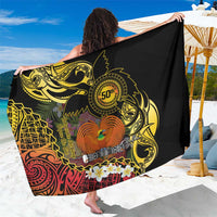 Papua New Guinea 50th Independence Anniversary Sarong Independen Stet bilong Papua Niu Gini LT14 One Size 44 x 66 inches Black - Polynesian Pride