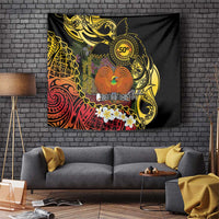 Papua New Guinea 50th Independence Anniversary Tapestry Independen Stet bilong Papua Niu Gini LT14 Black - Polynesian Pride