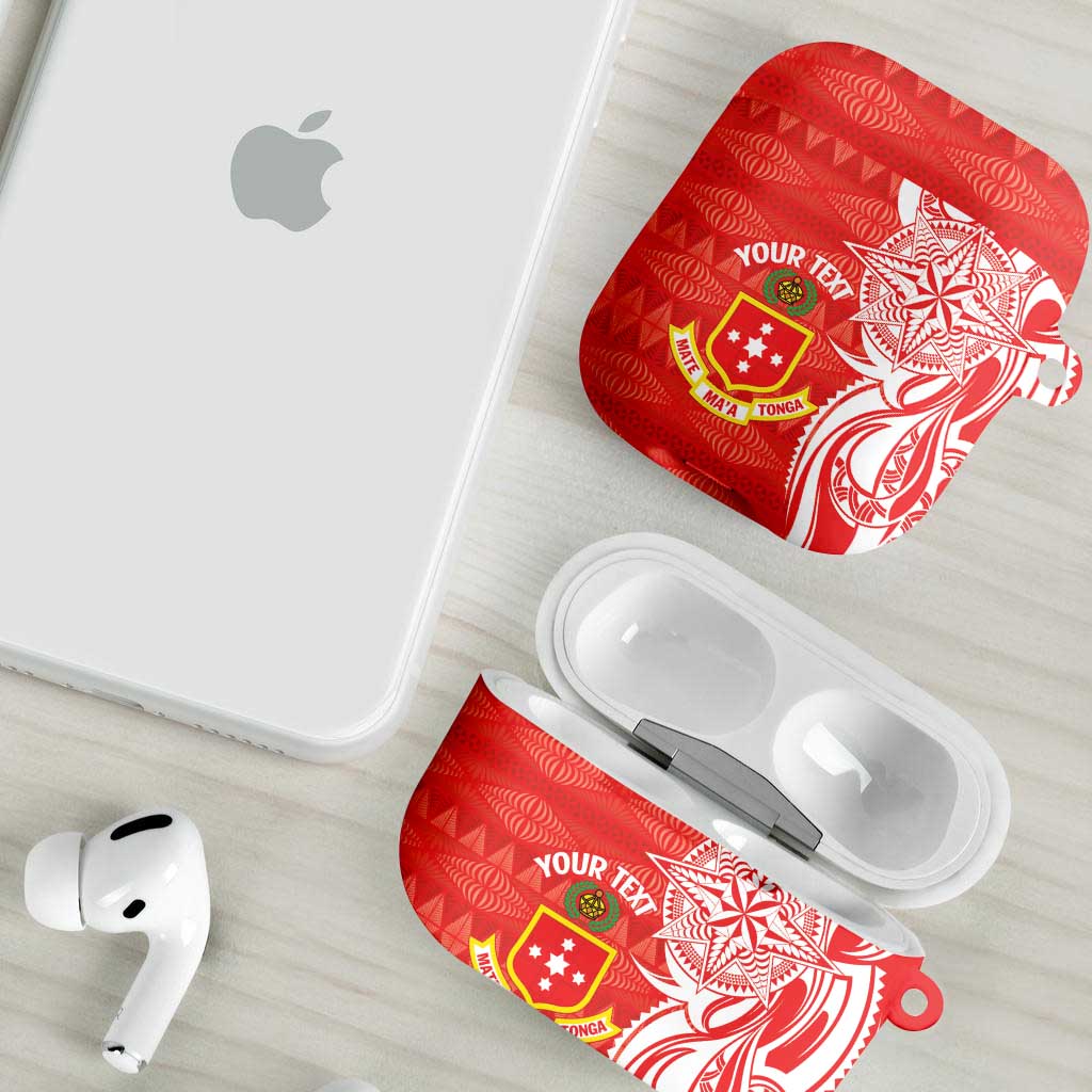 Personalised Kolisi Tonga AirPods Case Mate Maa Tonga Ngatu Pattern - Polynesian Pride