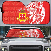 Personalised Kolisi Tonga Auto Sun Shade Mate Maa Tonga Ngatu Pattern - Polynesian Pride