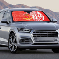 Personalised Kolisi Tonga Auto Sun Shade Mate Maa Tonga Ngatu Pattern - Polynesian Pride