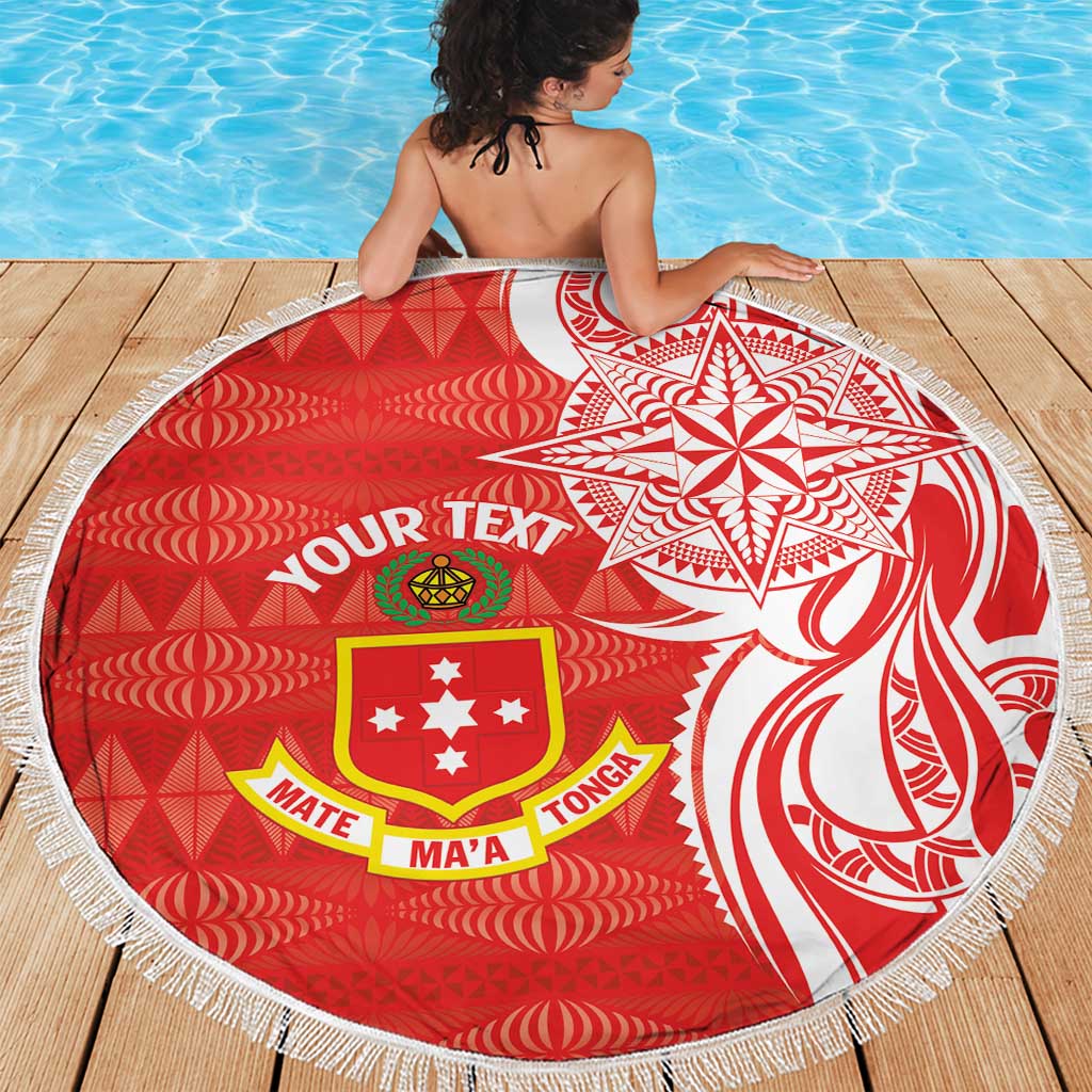 Personalised Kolisi Tonga Beach Blanket Mate Maa Tonga Ngatu Pattern LT14 - Polynesian Pride