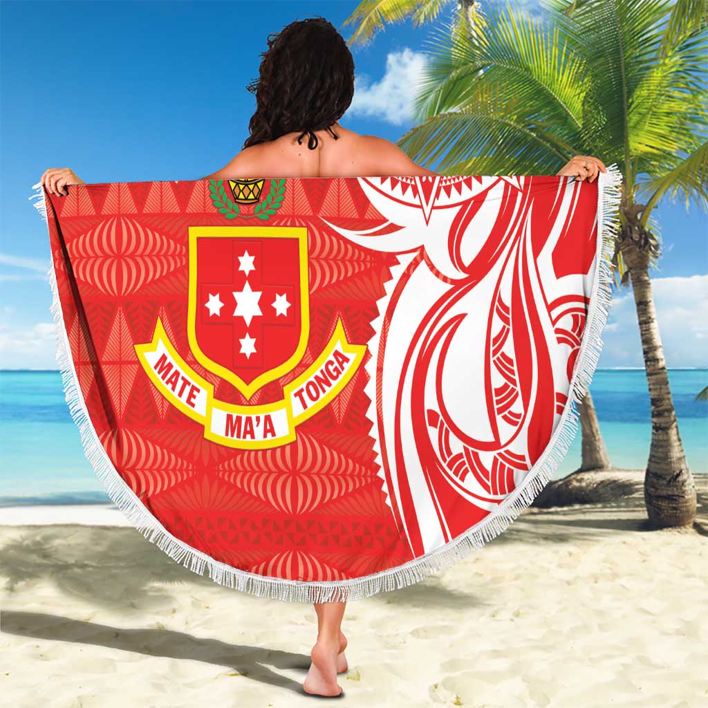 Personalised Kolisi Tonga Beach Blanket Mate Maa Tonga Ngatu Pattern LT14 - Polynesian Pride
