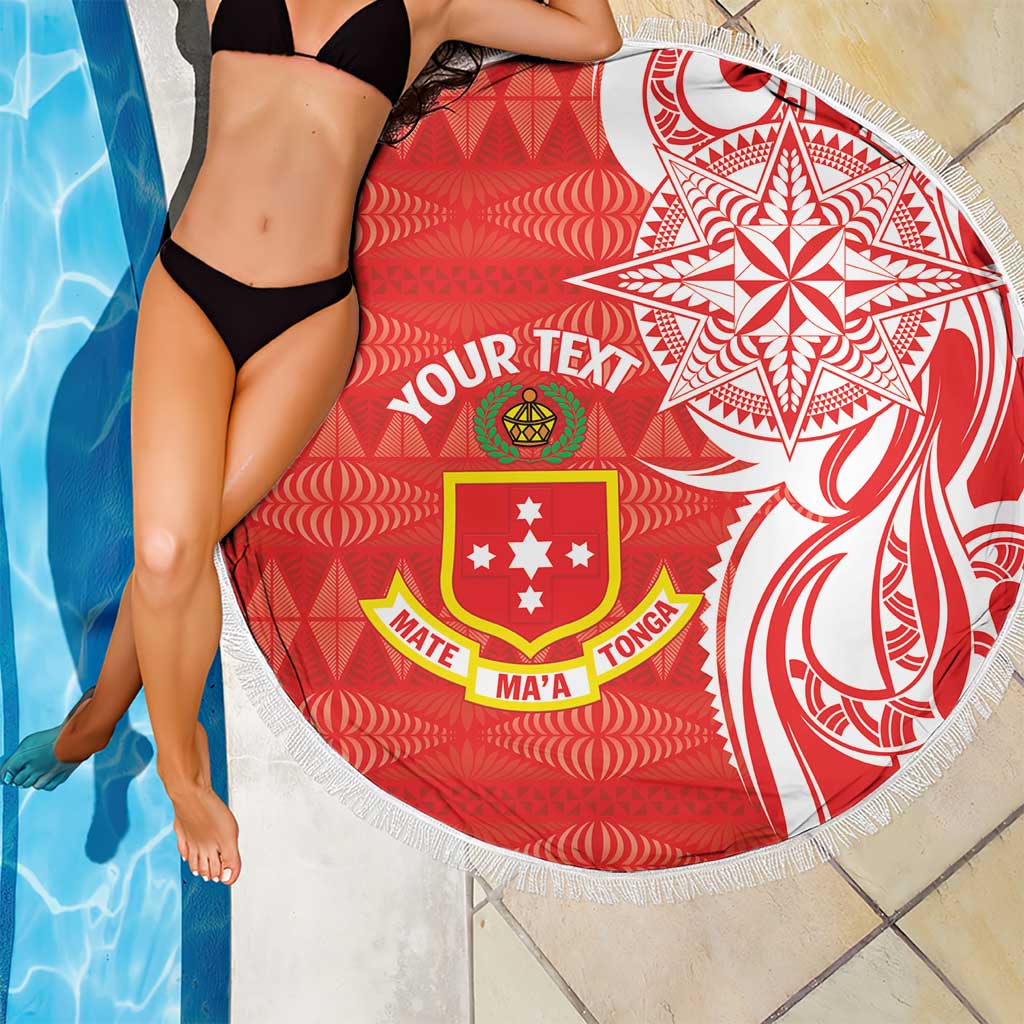 Personalised Kolisi Tonga Beach Blanket Mate Maa Tonga Ngatu Pattern LT14 - Polynesian Pride