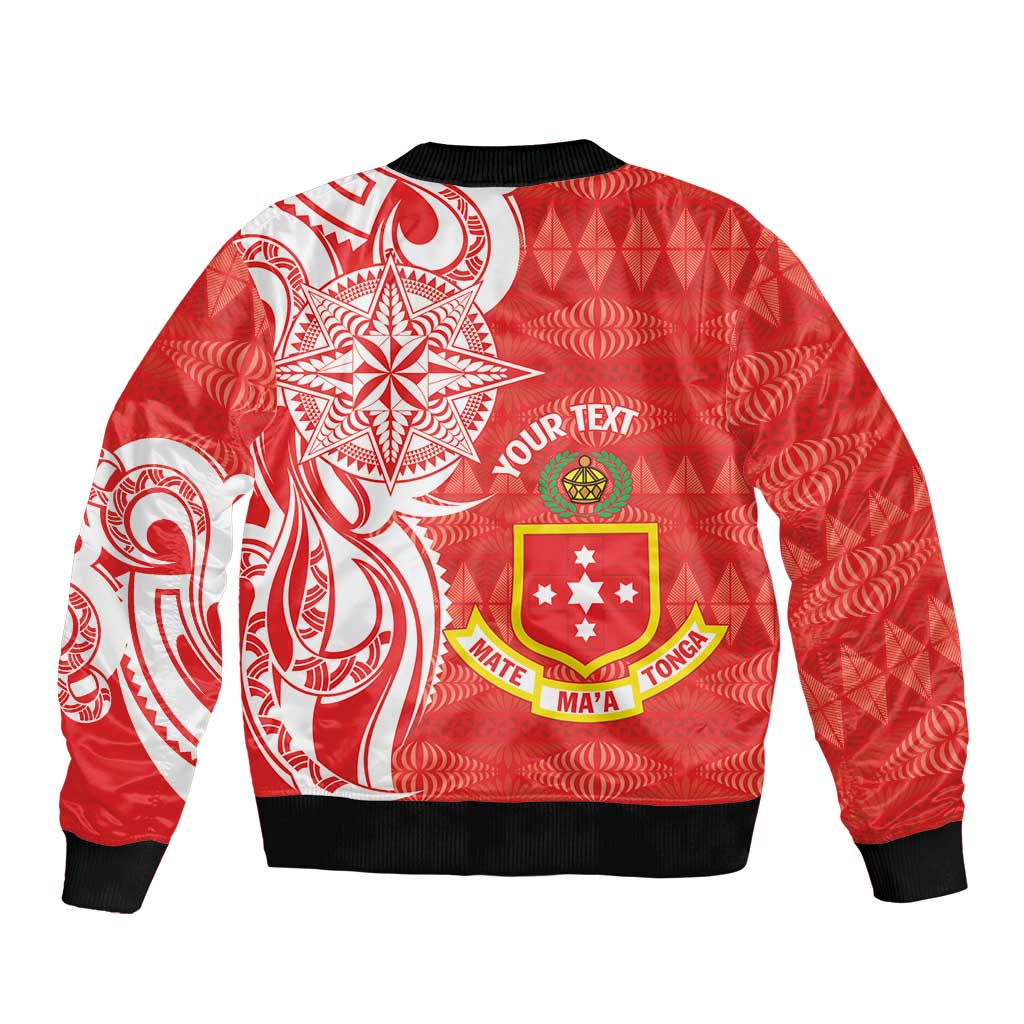 Personalised Kolisi Tonga Bomber Jacket Mate Maa Tonga Ngatu Pattern LT14 - Polynesian Pride
