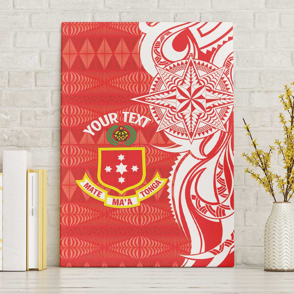 Personalised Kolisi Tonga Canvas Wall Art Mate Maa Tonga Ngatu Pattern - Polynesian Pride