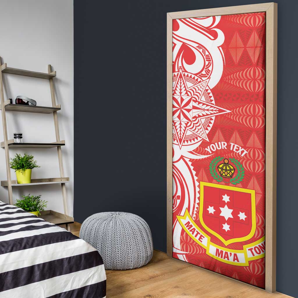 Personalised Kolisi Tonga Door Cover Mate Maa Tonga Ngatu Pattern - Polynesian Pride